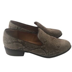 Sofft Taupe Snake-Embossed Loafers